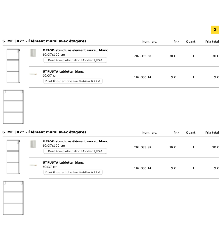 liste d'achats ikea