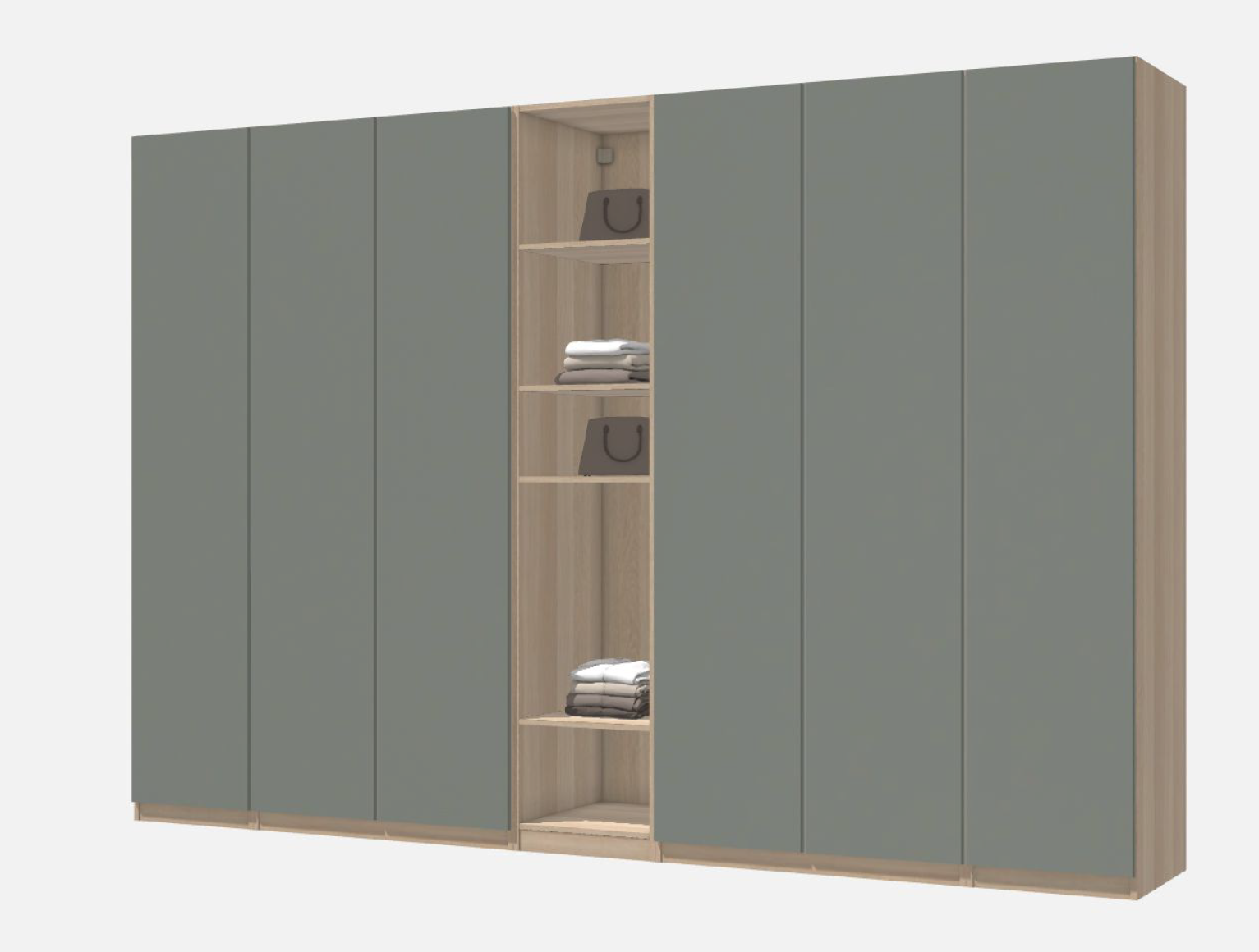 Plan 3D dressing Pax Ikea personnalisé avec façades Bocklip laque mate couleur Trekking