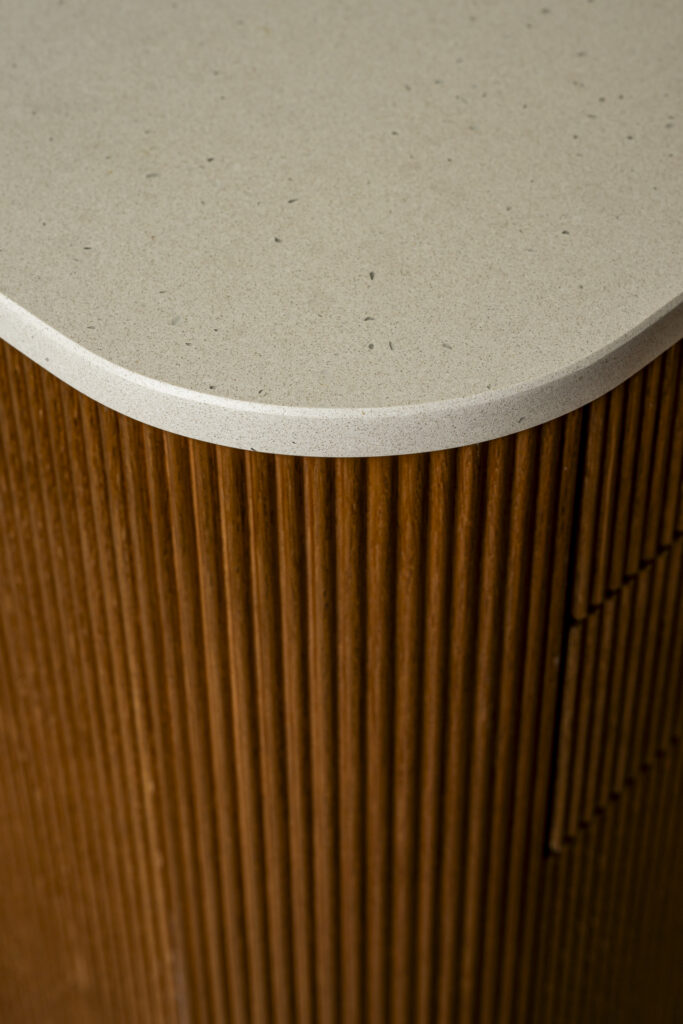 Cuisine Ikea avec des façades Bocklip en bois plissé avec des coins arrondis