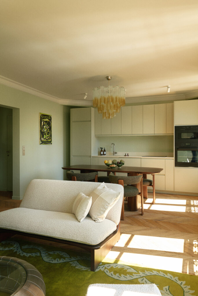 cuisine verte aux coins arrondis